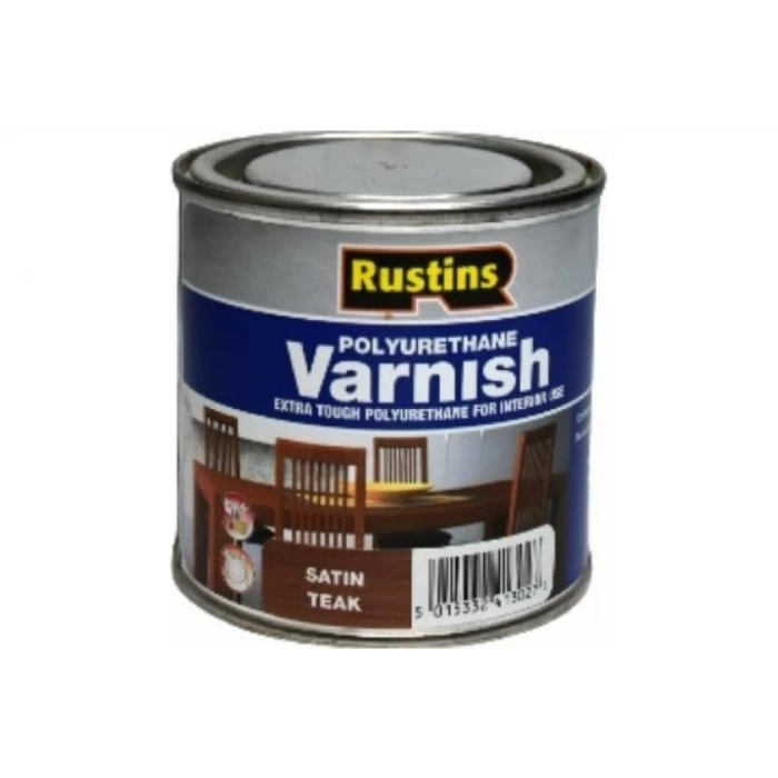Полиуретановый лак Rustins Poly Varnish Satin Teak тик, полуматовый, 250 мл 3225