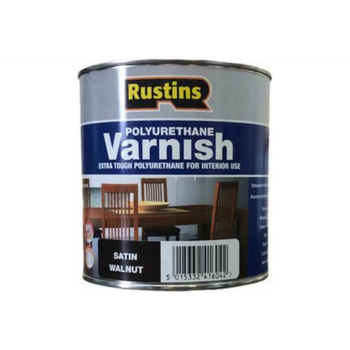 Полиуретановый лак Rustins Poly Varnish Satin Walnut орех, полуматовый, 1 л 3218
