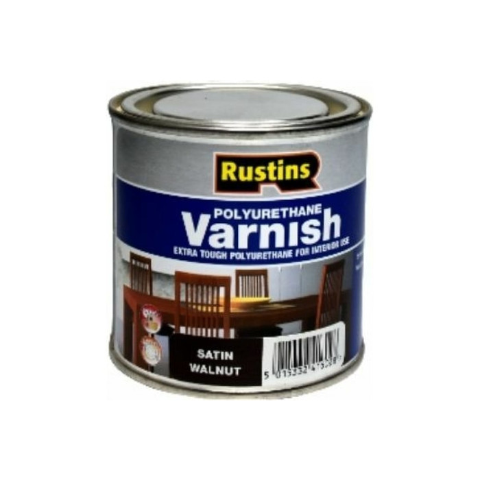 Полиуретановый лак Rustins Poly Varnish Satin Walnut орех, полуматовый, 250 мл 3216