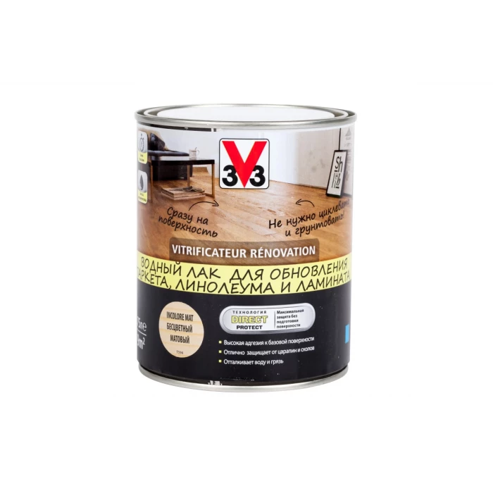 Акриловый лак для пола V33 Renovation, мат. 108163