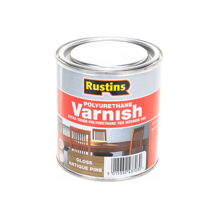 Полиуретановый лак Rustins глянцевый, Poly Varnish Gloss Antique Pine, цвет: античная сосна, 500 мл 03186