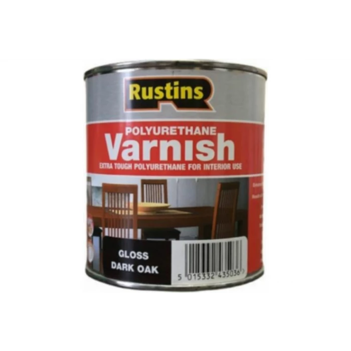 Полиуретановый лак Rustins глянцевый, Poly Varnish Gloss Dark Oak, цвет: темный дуб, 500 мл 03190