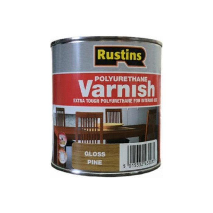 Полиуретановый лак Rustins глянцевый, Poly Varnish Gloss Pine, цвет: сосна, 500 мл 03198