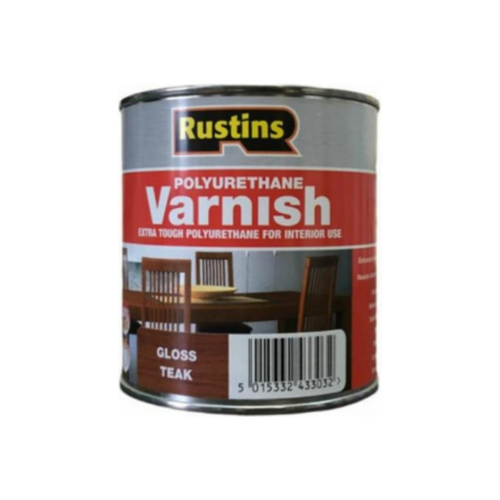 Полиуретановый лак Rustins глянцевый, Poly Varnish Gloss Teak, цвет: тик, 500 мл 03201