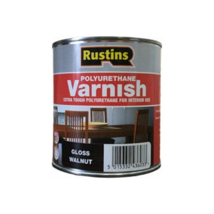 Полиуретановый лак Rustins глянцевый, Poly Varnish Gloss Walnut, цвет: орех, 500 мл 03204