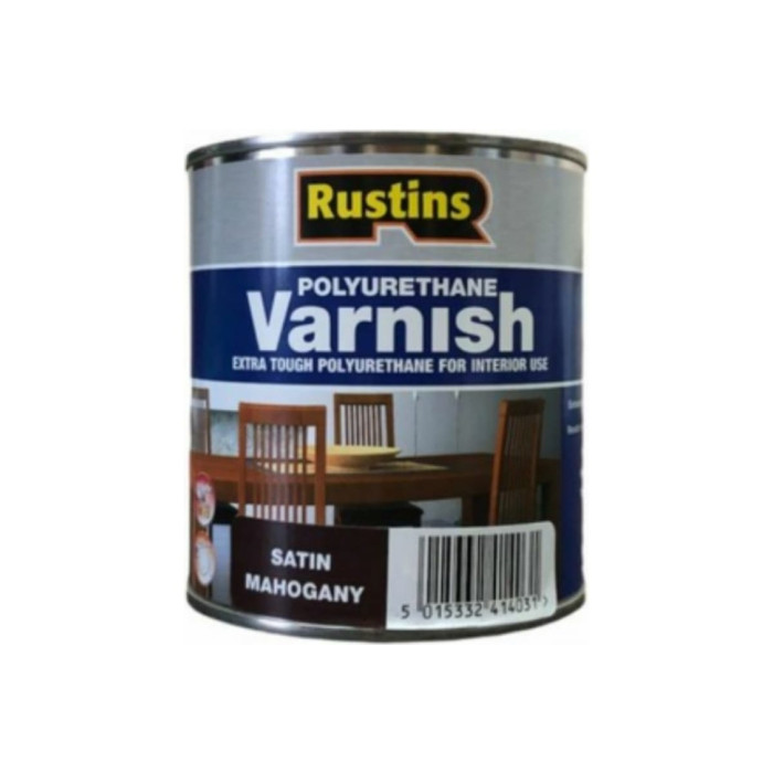 Полиуретановый лак Rustins глянцевый, Poly Varnish Satin Mahogany, цвет: махагон, 500 мл 03214