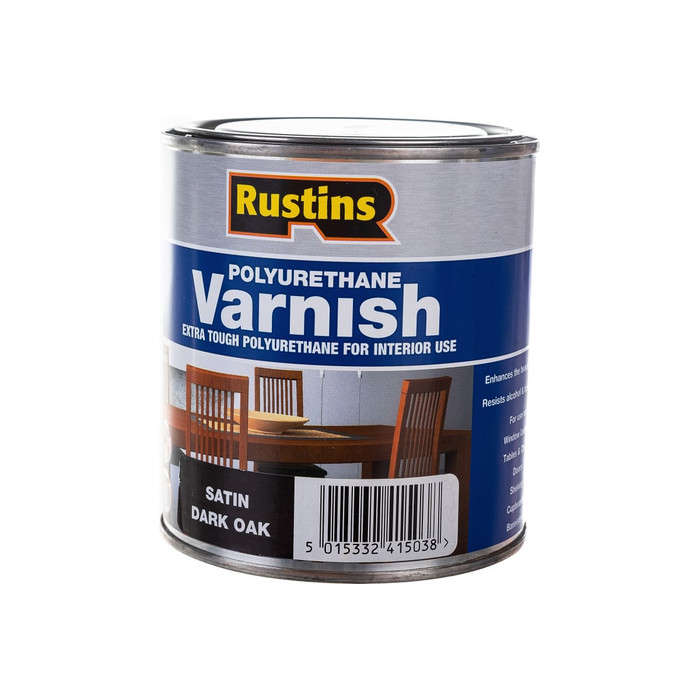 Полиуретановый лак Rustins полуматовый, Poly Varnish Satin Dark Oak, цвет: темный дуб, 500 мл 03223 фото 5