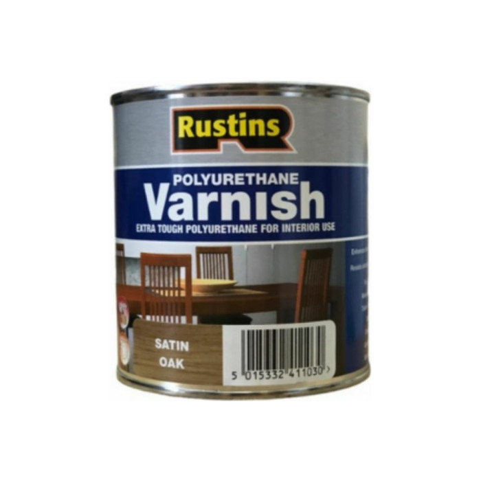 Полиуретановый лак Rustins полуматовый, Poly Varnish Satin Oak, цвет: дуб, 500 мл 03211