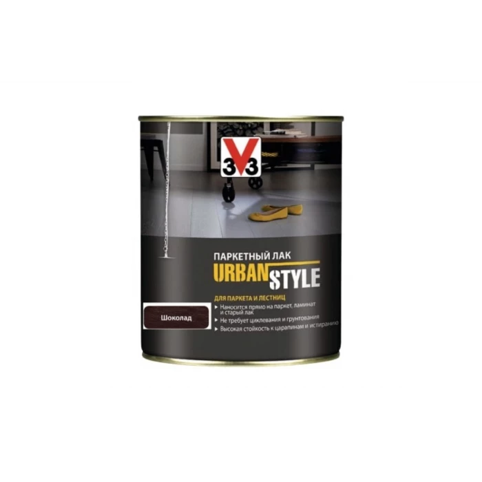 Акриловый лак для пола V33 URBAN STYLE полуматовый шоколад 113405