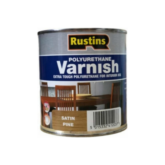 Полиуретановый лак Rustins полуматовый, Poly Varnish Satin Pine, цвет: сосна, 500 мл 03220