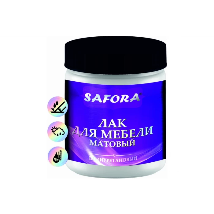 Полиуретановый лак для мебели SAFORA (матовый; 500 мл) ML500