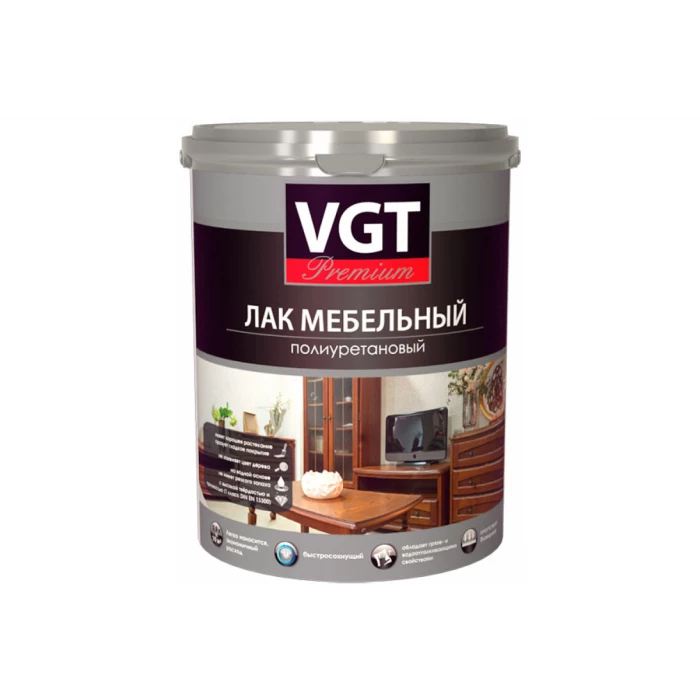 Полиуретановый лак для мебели VGT PREMIUM глянцевый 0,9кг 11602975