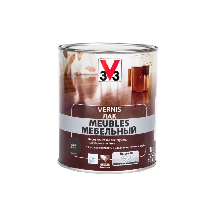 Акриловый мебельный лак V33 глянцевый венге 102212