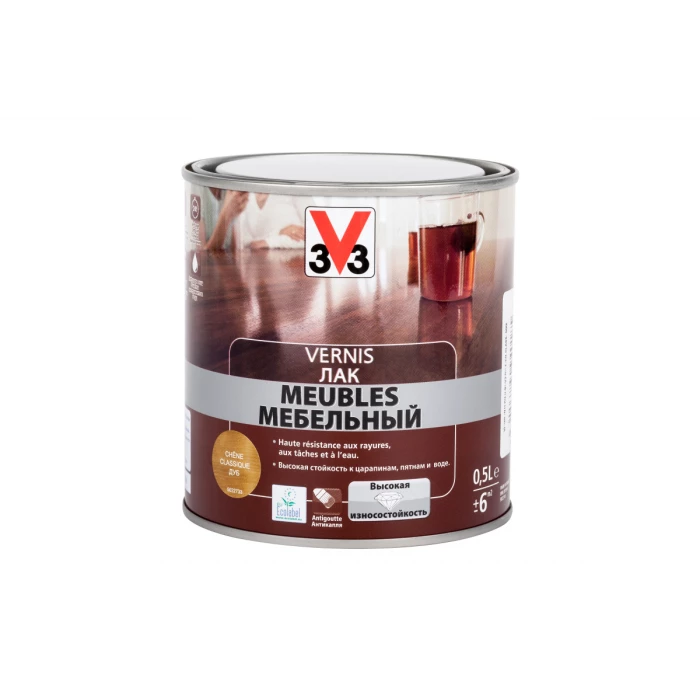 Акриловый мебельный лак V33 глянцевый дуб 102201