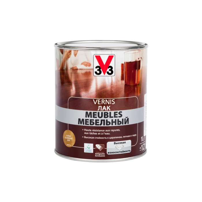 Акриловый мебельный лак V33 глянцевый дуб 102208