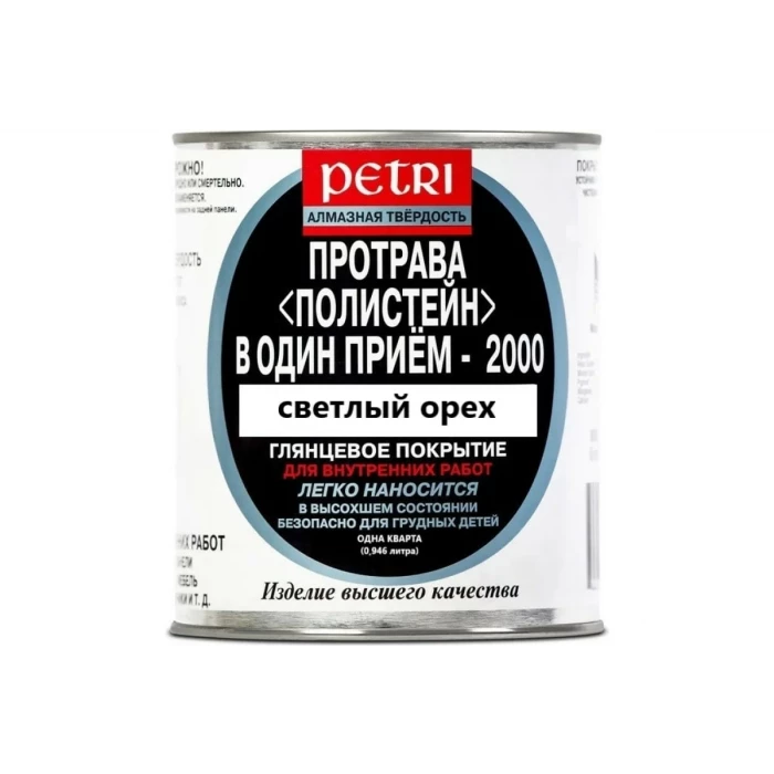 Полиуретановый цветной лак PETRI Polystain Светлый орех PLN-Q