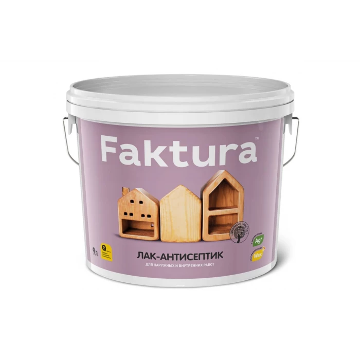 Лак-антисептик FAKTURA беленый дуб, ведро 9 л О02510