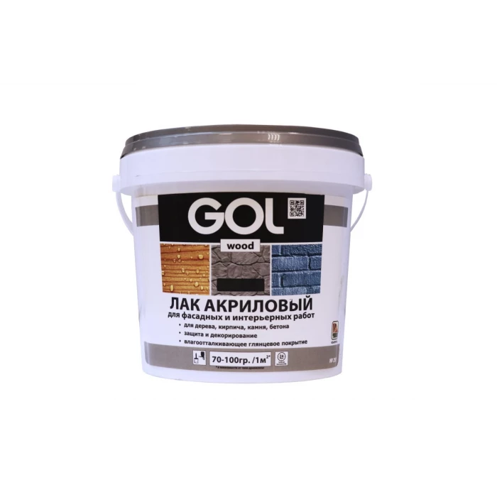 Акриловый полуглянцевый лак PALIZH GOL (0.9 кг; морозостойкий) 11590417