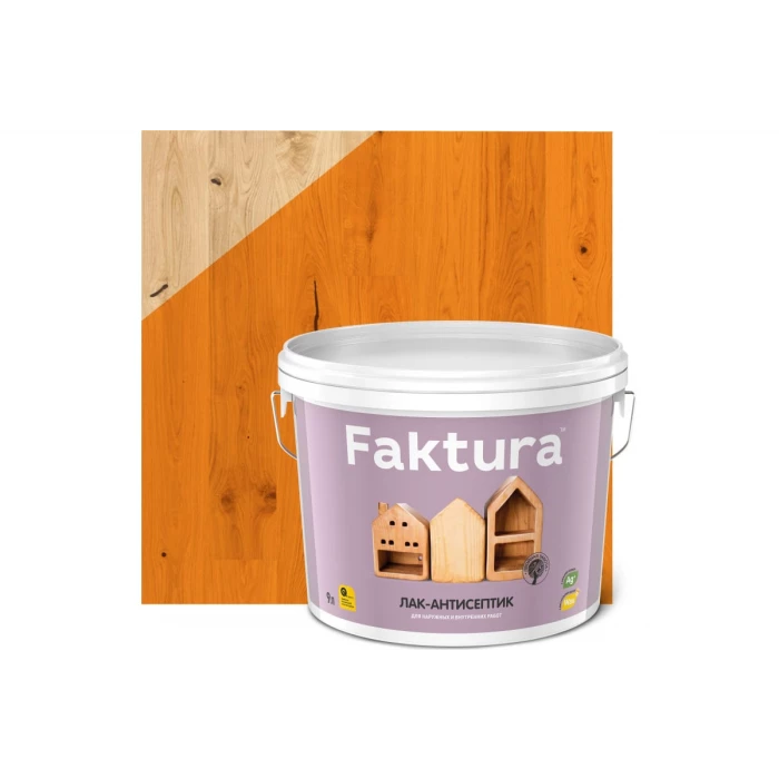Лак-антисептик FAKTURA орегон, ведро 9 л О02522