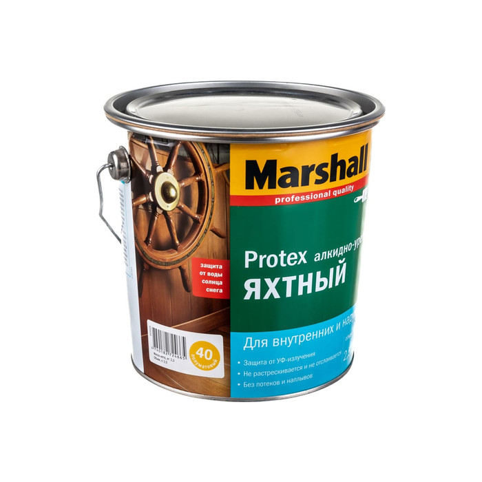 Лак MARSHALL PROTEX яхтный, полуматовый 2,5л 5255242