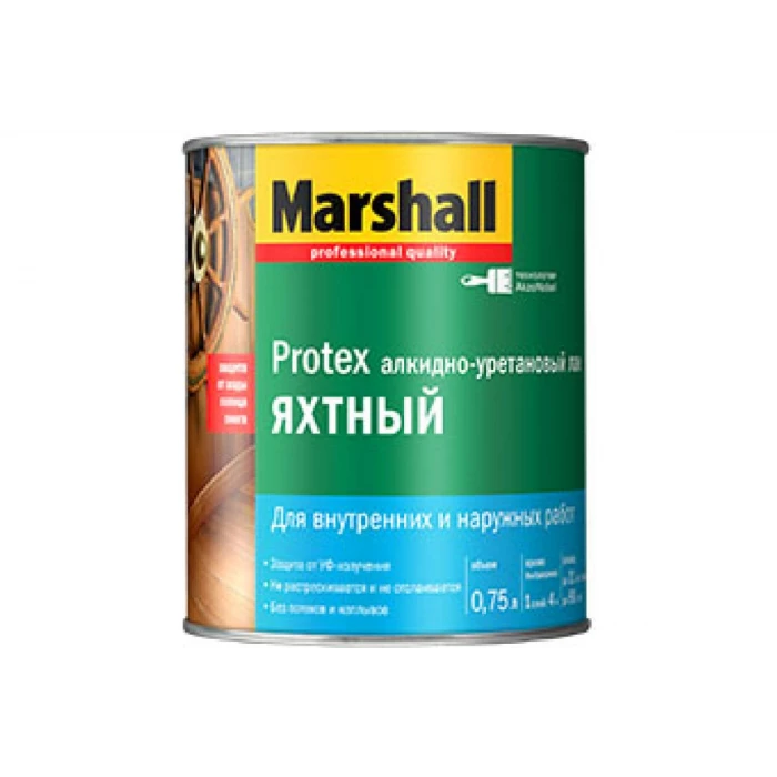 Лак MARSHALL PROTEX яхтный, полуматовый 9л 5255244