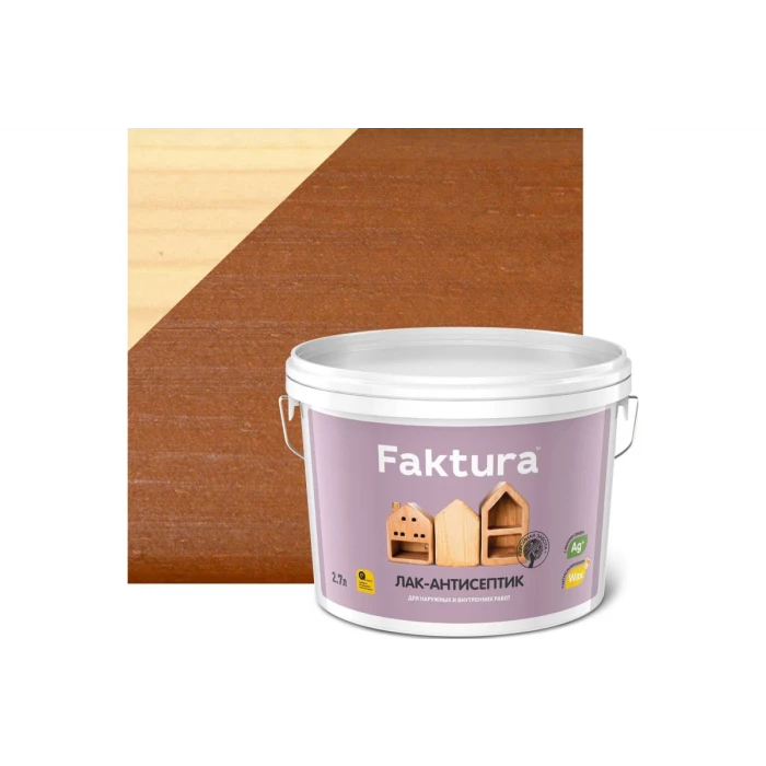 Лак-антисептик FAKTURA тик, ведро 2,7 л О02536