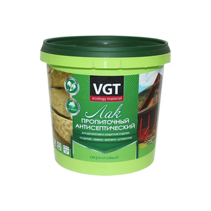 Пропиточный акриловый лак с антисептиком для дерева и камня VGT светло-серый дуб, 0.9 кг 29049