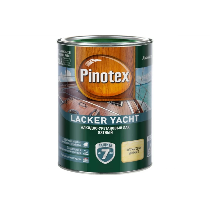 Лак PINOTEX LACKER YACHT 40 (яхтный; алкидно-уретановый для внутренних и наружных работ; полуматовый; 1 л) 5255403