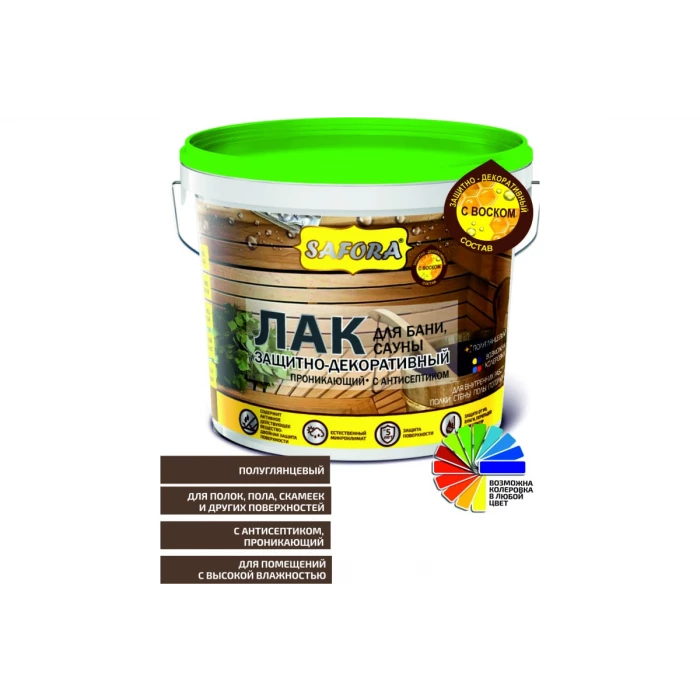 Лак SAFORA для бань и саун 2 л 018