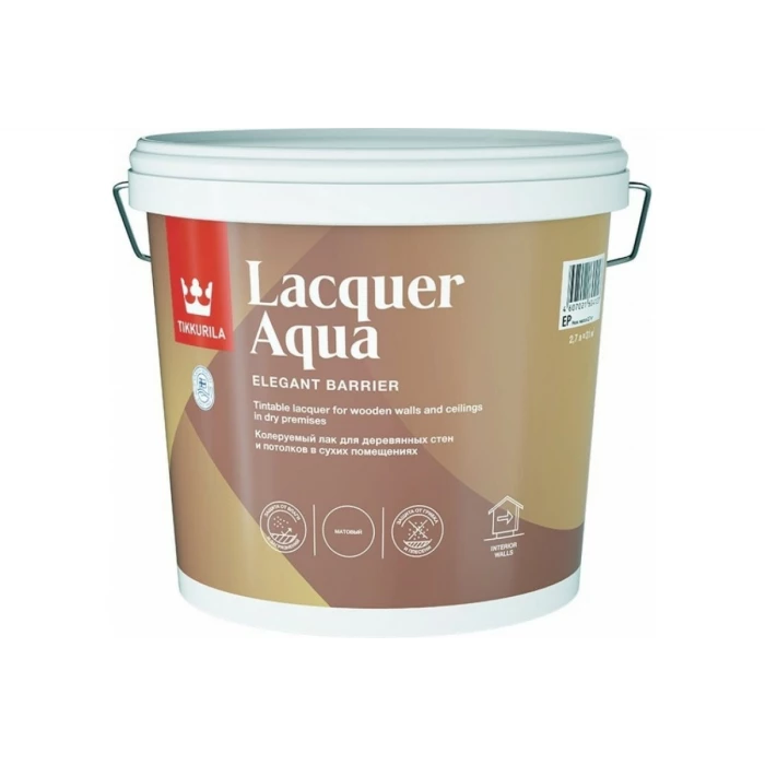 Лак TIKKURILA EURO LACQUER AQUA интерьерный, антисептирующий, защитный, полуглянцевый 2,7л 700001140