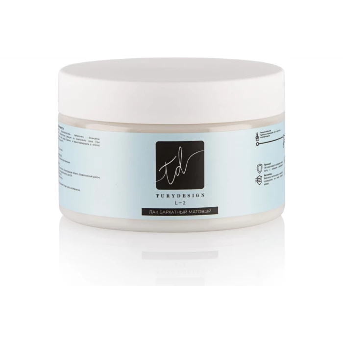 Лак TURYDESIGN L-2 Бархатный матовый, 0,25 л T1-00012076