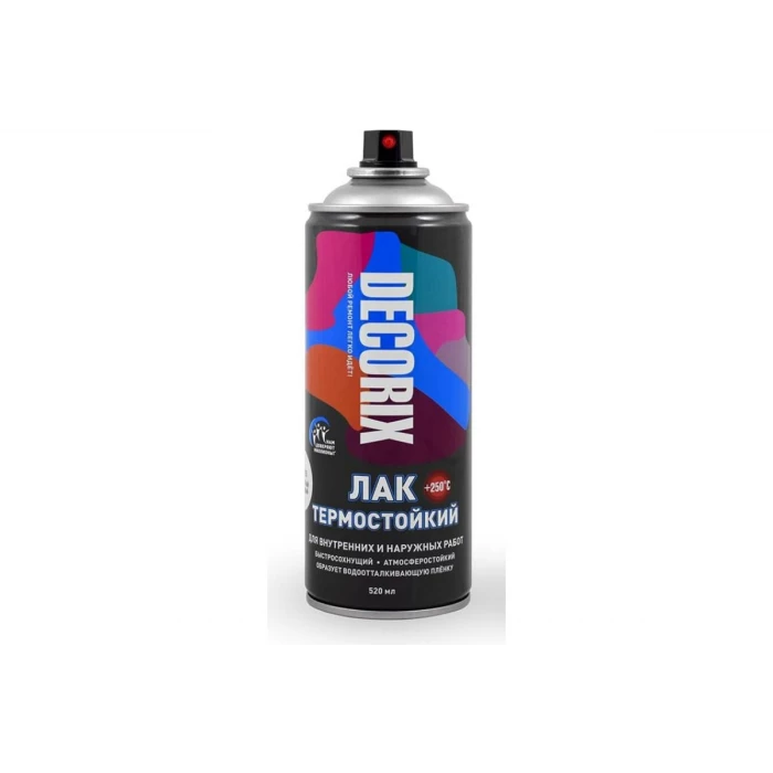 Аэрозольный лак Decorix (термостойкий до +250 градусов; бесцветный; глянцевый; 520 мл) 0112-05 DX