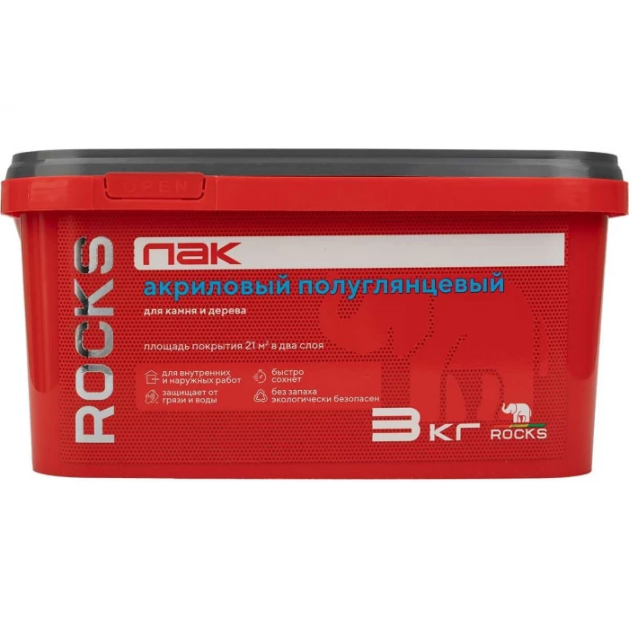 Лак акриловый для камня и дерева ROCKS 3 кг 038