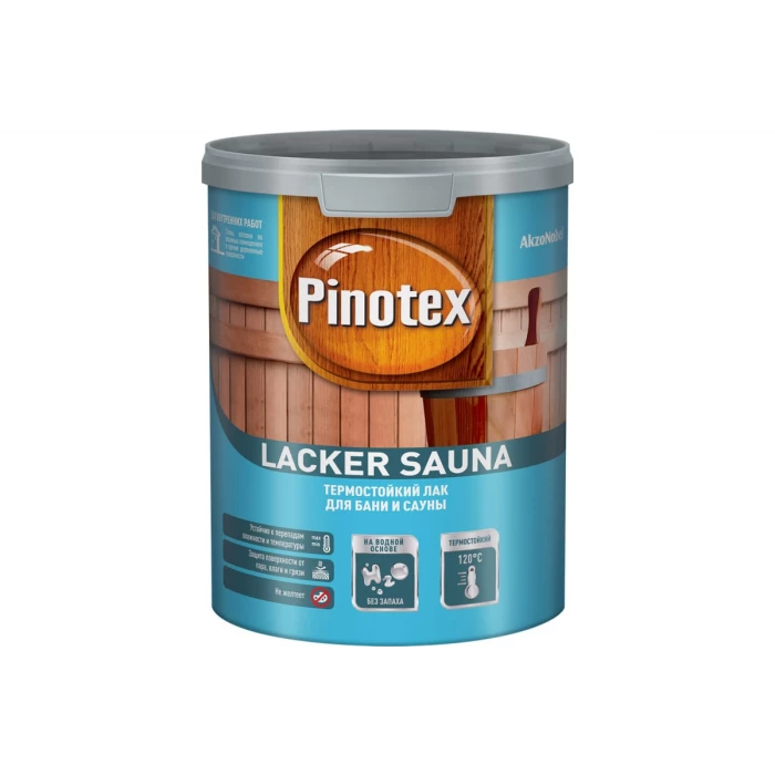 Термостойкий лак для бани и сауны PINOTEX LACKER SAUNA 20 (на водной основе; для внутренних работ; полуматовый; 1 л) 5254107