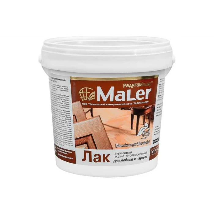 Лак акриловый для мебели и паркета матовый Радугамалер 1 л 4650001277923