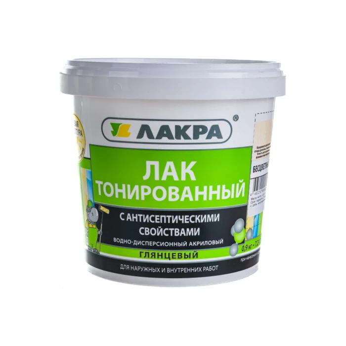 Тонированный лак Лакра бесцветный, в/д, 0.9 кг 90001353123
