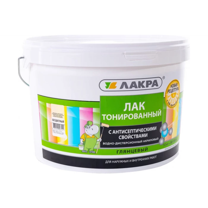 Тонированный лак Лакра бесцветный, в/д, 10 кг 90001537773