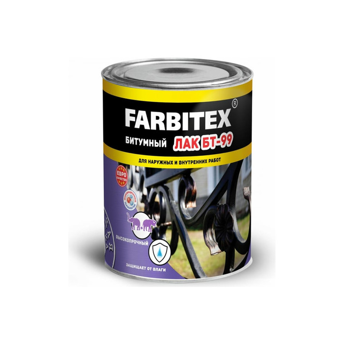 Битумный лак FARBITEX БТ-99 0.4 кг 4300004377