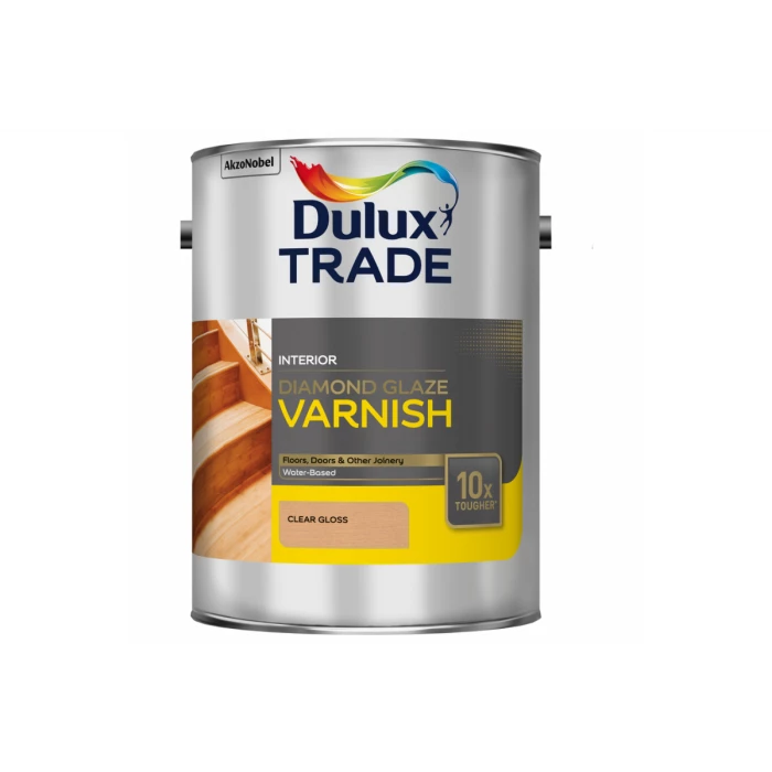 Однокомпонентный лак DULUX DIAMOND GLAZE на водной основе, суперпрочность, полуматовый 5л 5091368