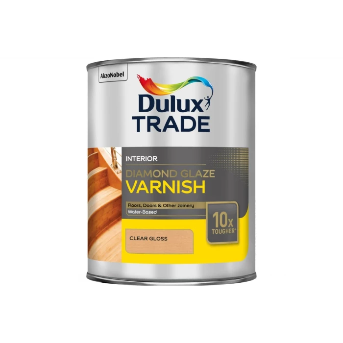 Однокомпонентный лак на водной основе DIAMOND GLAZE DULUX суперпрочность, глянцевый 1 л 5083002