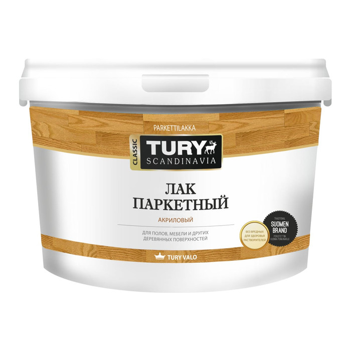 Паркетный акриловый лак TURY (глянцевый; 10 л) T1-00007759