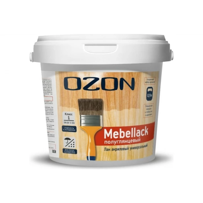 Универсальный акриловый лак OZON MEBELLACK 0.9л/0.9кг МЛ-0,9