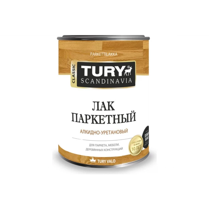 Паркетный алкидно-уретановый лак TURY (полуматовый; 0,9 л) 00001001922