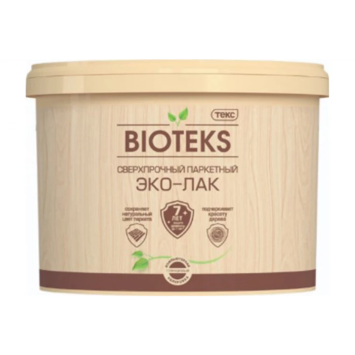 Паркетный водный лак Bioteks Текс профи глянцевый 10 л 22801