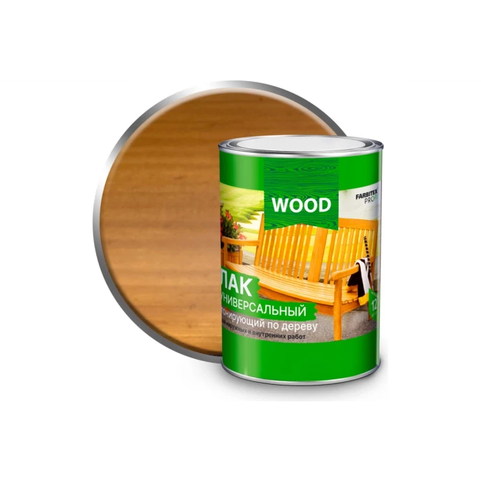 Универсальный лак FARBITEX (тонирующий; по дереву; тик; 0.9 л) 4300009384