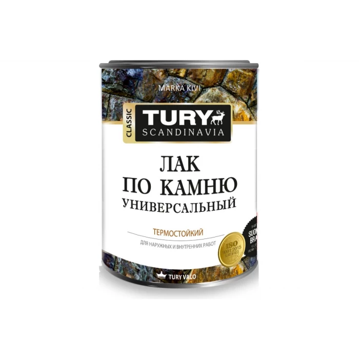 Универсальный лак по камню TURY (термостойкий; 0,68 кг; банка жесть 0,9 л) T1-00006116