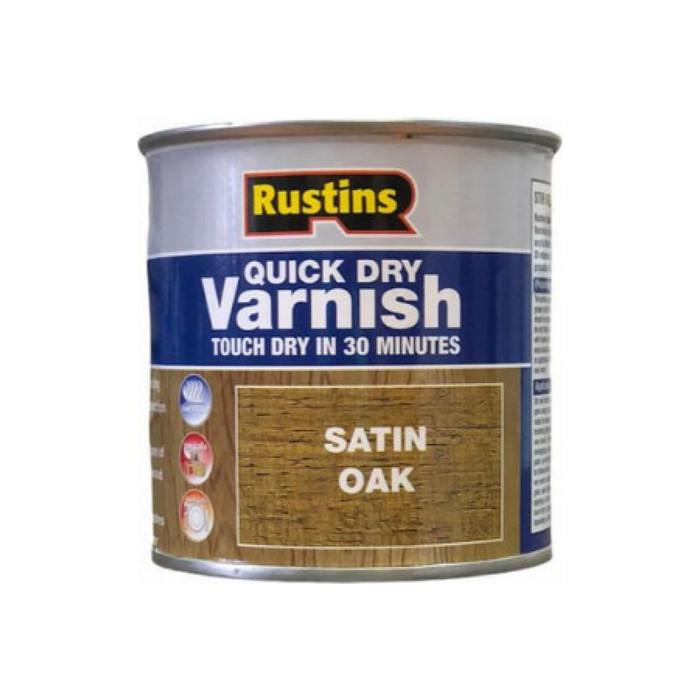 Быстросохнущий лак Rustins QD Varnish Satin Oak дуб, 250 мл 1746