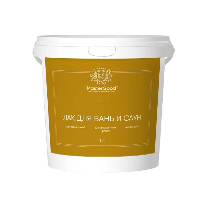 Лак для бань и саун акриловый MasterGood MG 1 л MG-ЛАК_САУНА-1/ГОТ