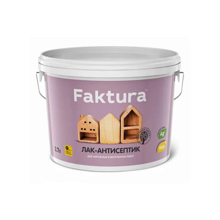 Водорастворимый лак-антисептик FAKTURA беленый дуб 2,7л О02509