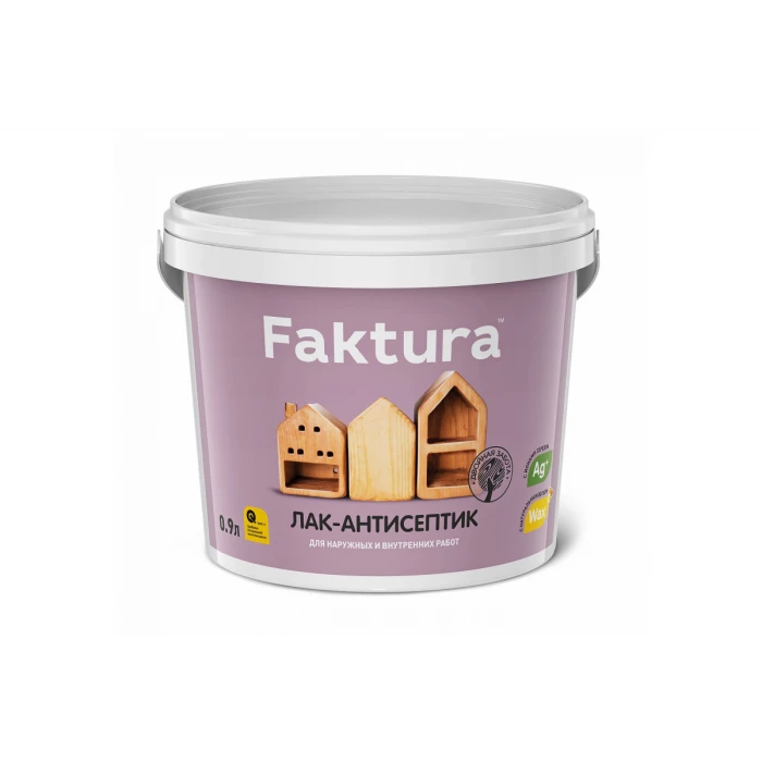 Водорастворимый лак-антисептик FAKTURA бесцветный 0,9л О02505
